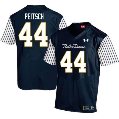 Notre Dame Fighting Irish Men's Alex Peitsch #44 Navy Under Armour Alternate Authentic Stitched College NCAA Football Jersey CKW4499JU